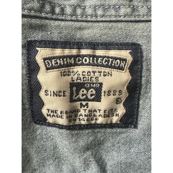 Men’s LEE Denim Buttom Down Shirt Size M - Picture 3 of 3
